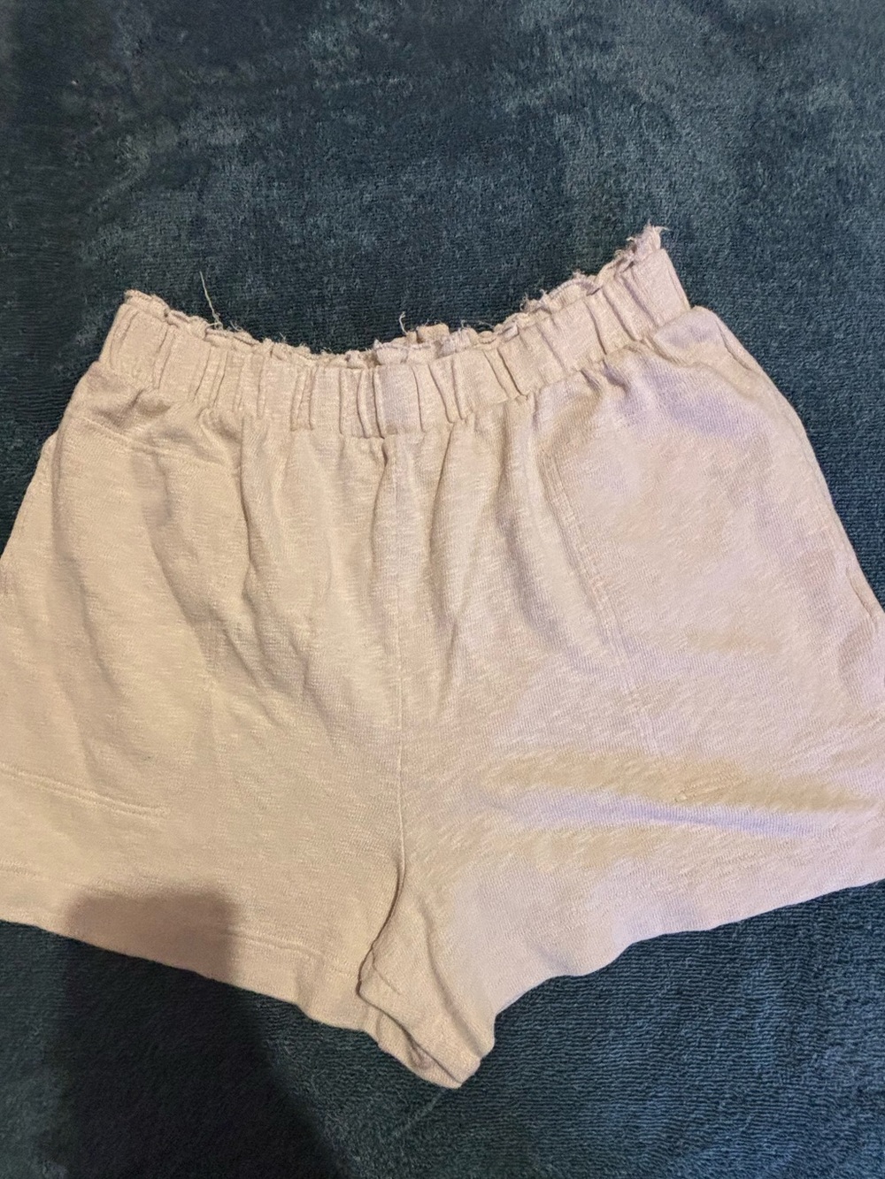 Free People Beach Women’s Elastic Waist Khaki Lounge Shorts Size Large